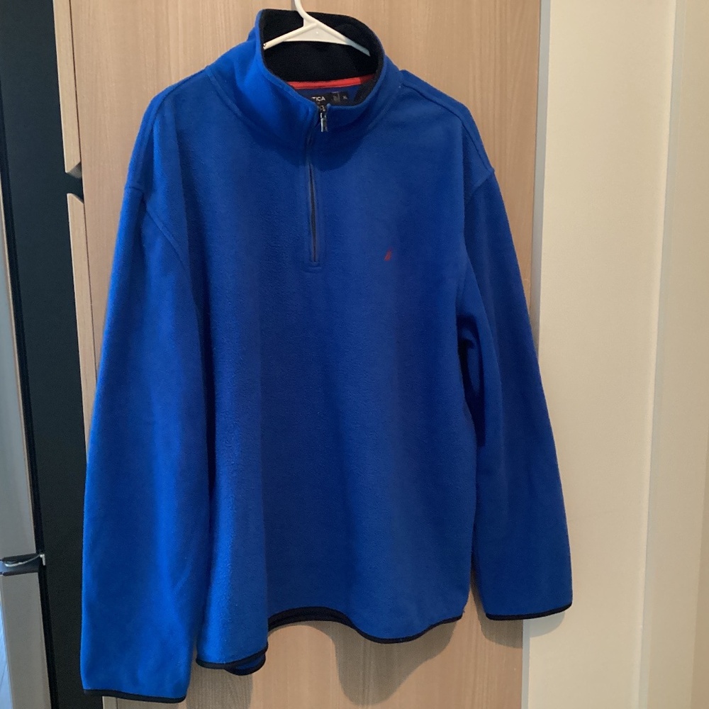 Nautica Men’s Pullover Half Zip Sweater, XL Blue